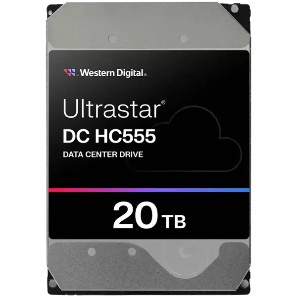 Твърд диск WD ULTRASTAR DC HC555 Server, 20TB, 3.5", 512MB, 7200RPM, SATA 6Gb/s, 512E SE NP3 - WUH722020CLE6L4