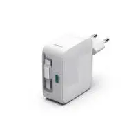 HAMA Бързо зарядно, 65 W, GaN, 2x USB-C, с разтегателен кабел 0.7м, бял
