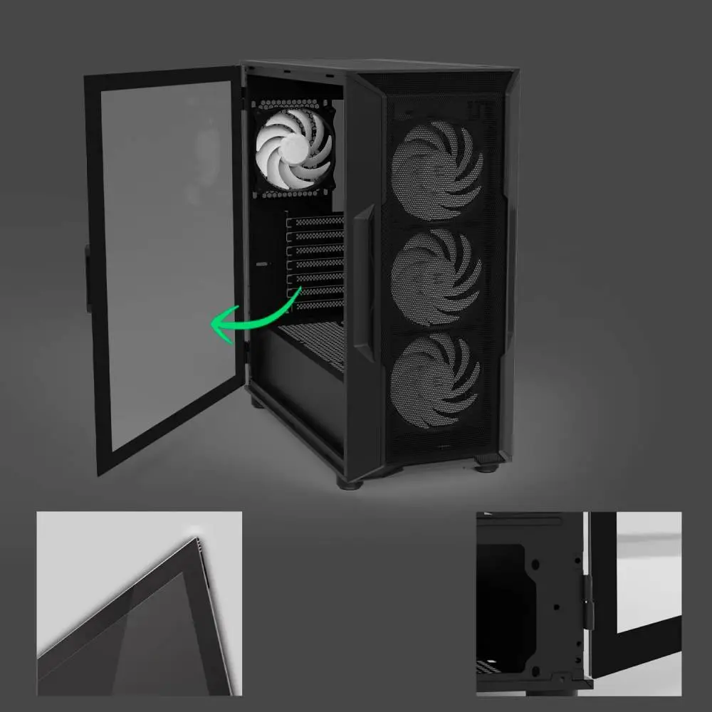 Zalman кутия Case ATX - I3 NEO V2 Black - RGB, Mesh