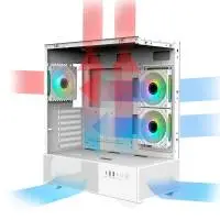 Zalman кутия Case ATX - Chronix WHITE V2 - 3 x 120 mm A-RGB, USB-C, Tempered Glass