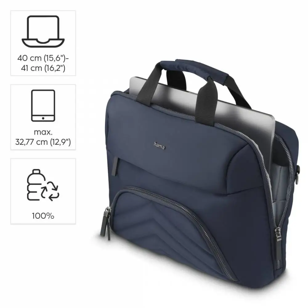 HAMA Чанта за лаптоп "Premium Lightweight", 40 - 41 см (15.6"- 16.2"), тъмносиня