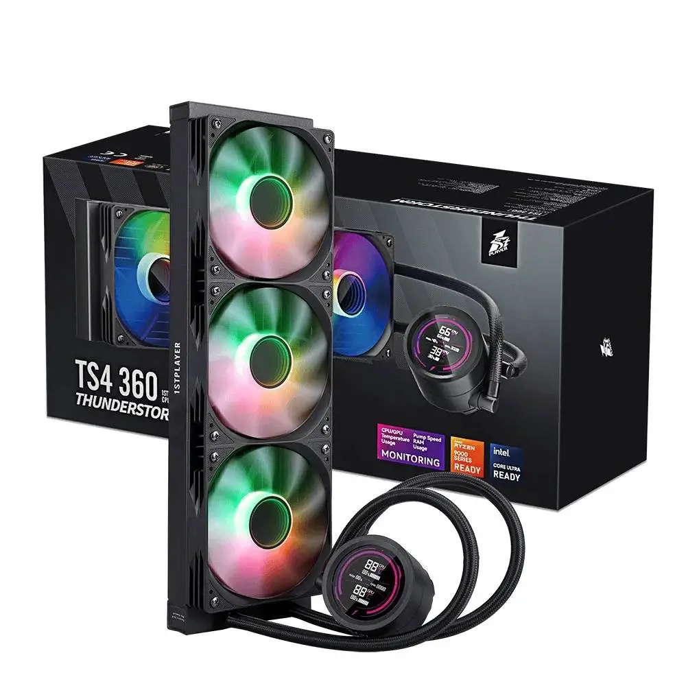 Водно охлаждане 1stPlayer Thunderstorm TS4 360 Black Digital Display aRGB