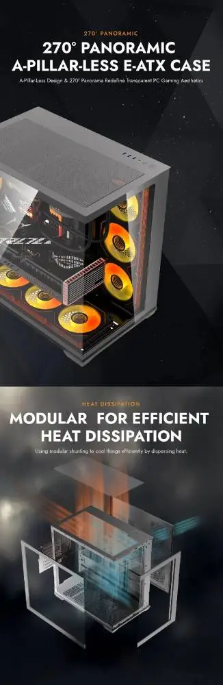 Darkflash кутия Case EATX - C280 Black - 7 ARGB fans