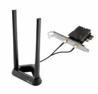 Адаптер Asus PCI-E Adapter, PCE-BE92BT, BE9400, Tri-Band, Bluetooth 5.4, magnetized base, WPA3, OFDMA, MLO, only compatible with lntel motherboards, Black - 90IG08U0-MO0B00