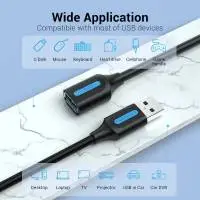 Vention Кабел USB 3.0  Extension AM / AF - 0.5M Black - CBHBD