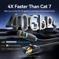 Vention Кабел LAN SFTP Cat.8 Patch Cable - 3.0M Black 40Gbps - IKABI