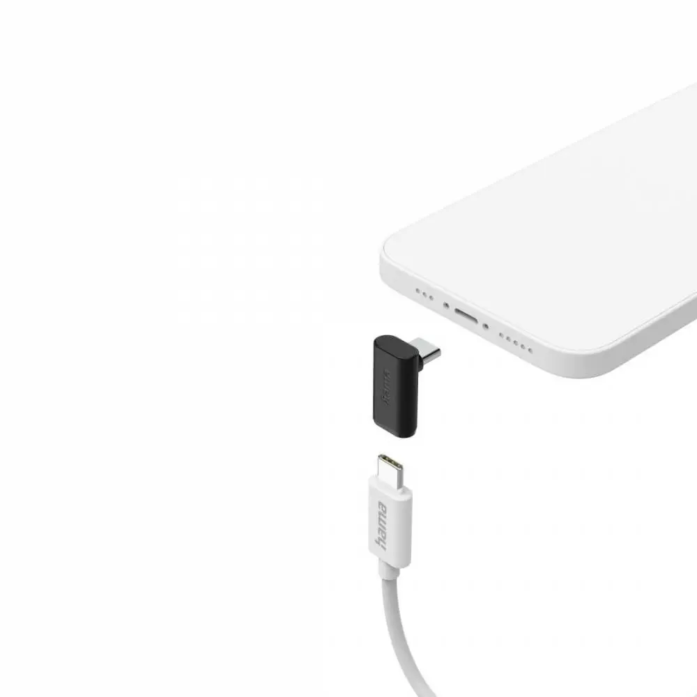 HAMA Адаптер 90&deg;C USB-C, USB 3.2 Gen2, 10 Gbit/s, 5 A, 240 W, комплект от 2