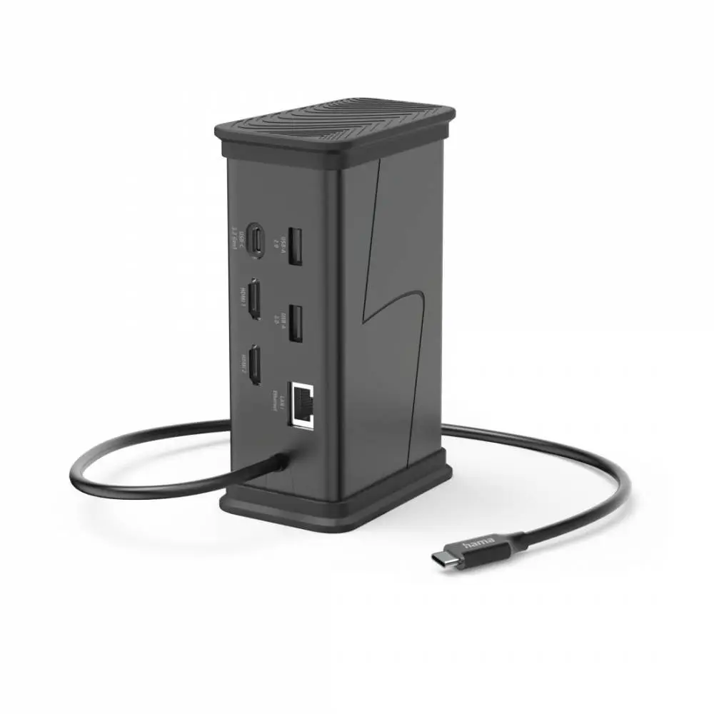 HAMA Докинг станция USB-C "Connect2Office Black", 9 порта, 2x HDMI&trade;, USB-A, USB-C, LAN