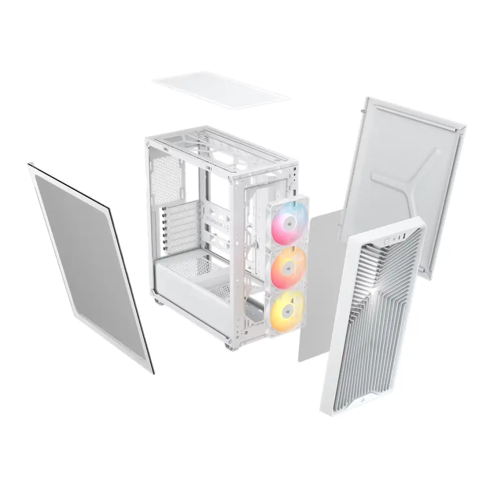 Кутия Corsair 3200D RS ARGB Mid-Tower Performance Case - White
