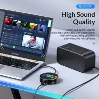 Orico хъб HUB USB3.1 Type-C 4 port - 4 x USB3.0 White, Audio/Mic x 1 - YS4-C3-03-WH-BP