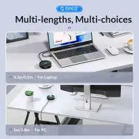 Orico хъб HUB USB3.1 Type-C 4 port - 4 x USB3.0 White, Audio/Mic x 1 - YS4-C3-03-WH-BP