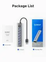 Orico хъб USB3.0 HUB 7 port Black - CL7U-U3-10-GY-BP