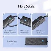 Orico хъб USB3.1 HUB Type-C - 2 x USB3.0, 2 x USB-C - PAPW2AC-C3-05-BK-EP