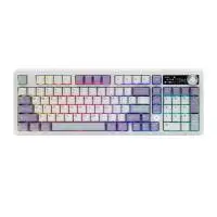 Геймърска механична клавиатура Ajazz Wireless Gaming Mechanical Keyboard AK980 V2 - Maillard Switch [Linear] (English US), Purple, White