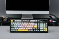Геймърска механична клавиатура Ajazz Wireless Gaming Mechanical Keyboard AK980 V2 - Maillard Switch [Linear] (English US), Purple, White
