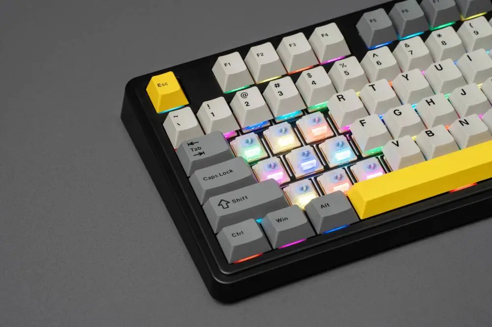 Геймърска механична клавиатура Ajazz Wireless Gaming Mechanical Keyboard AK980 V2 - Maillard Switch [Linear] (English US), Purple, White