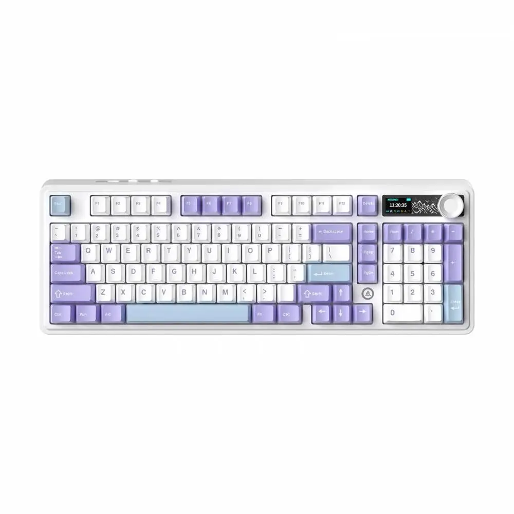 Геймърска механична клавиатура Ajazz Wireless Gaming Mechanical Keyboard AK980 V2 - Gift Switch [Linear] (English US), Purple, White, Blue
