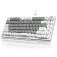 Геймърска механична клавиатура Ajazz Gaming Mechanical Keyboard AK820 - Mille feuille Yellow Switches [Linear] (English US), White Gray, White Light