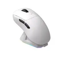 Ajazz професионална геймърска мишка AJ179 PRO - Wireless Gaming Mouse - 8K, Magnetic Charging Dock, White