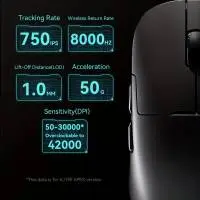 Ajazz професионална геймърска мишка AJ179 APEX - Wireless Gaming Mouse - 8K, Magnetic Charging Dock, White