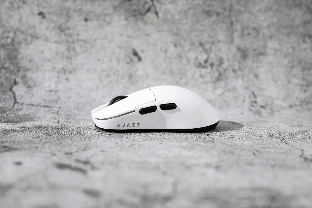Ajazz професионална геймърска мишка AJ159 PRO - Wireless Gaming Mouse - 8K, Magnetic Charging Dock, White
