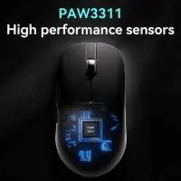 Ajazz професионална геймърска мишка AJ159P MC - Wireless Gaming Mouse - 1K, Magnetic Charging Dock, White