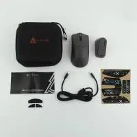 Ajazz професионална геймърска мишка AJ139P V3 MC - Wireless Gaming Mouse - 1K, Magnetic Charging Dock, Black