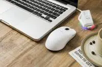 Ajazz професионална геймърска мишка AJ159 APEX - Wireless Gaming Mouse - 8K, Magnetic Charging Dock, White