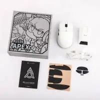 Ajazz професионална геймърска мишка AJ159 APEX - Wireless Gaming Mouse - 8K, Magnetic Charging Dock, White