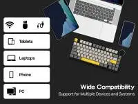 Ajazz геймърска механична клавиатура Wireless Gaming Mechanical Keyboard AK820 V2 PRO - White peach Switch [Linear] (English US), White