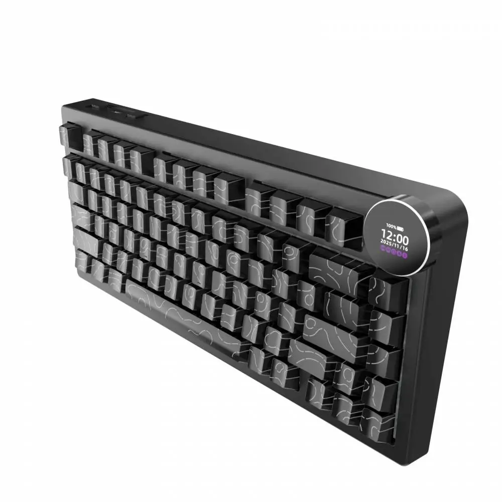 Ajazz геймърска механична клавиатура Wireless Gaming Mechanical Keyboard AK820 V2 PRO - White peach Switch [Linear] (English US), Black
