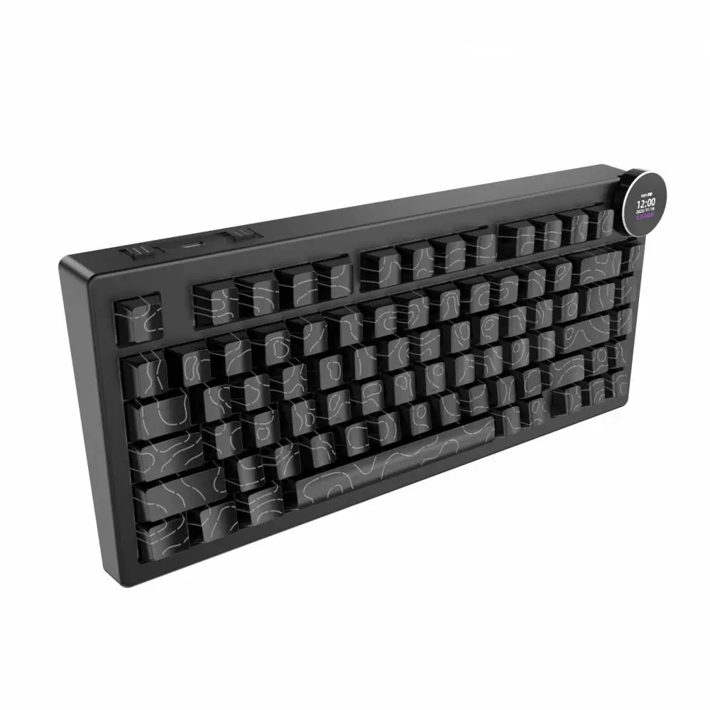 Ajazz геймърска механична клавиатура Wireless Gaming Mechanical Keyboard AK820 V2 PRO - White peach Switch [Linear] (English US), Black