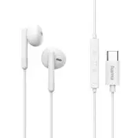 HAMA Слушалки "Season II" USB-C, накрайници, микрофон, защита от прегъване на кабел, бял