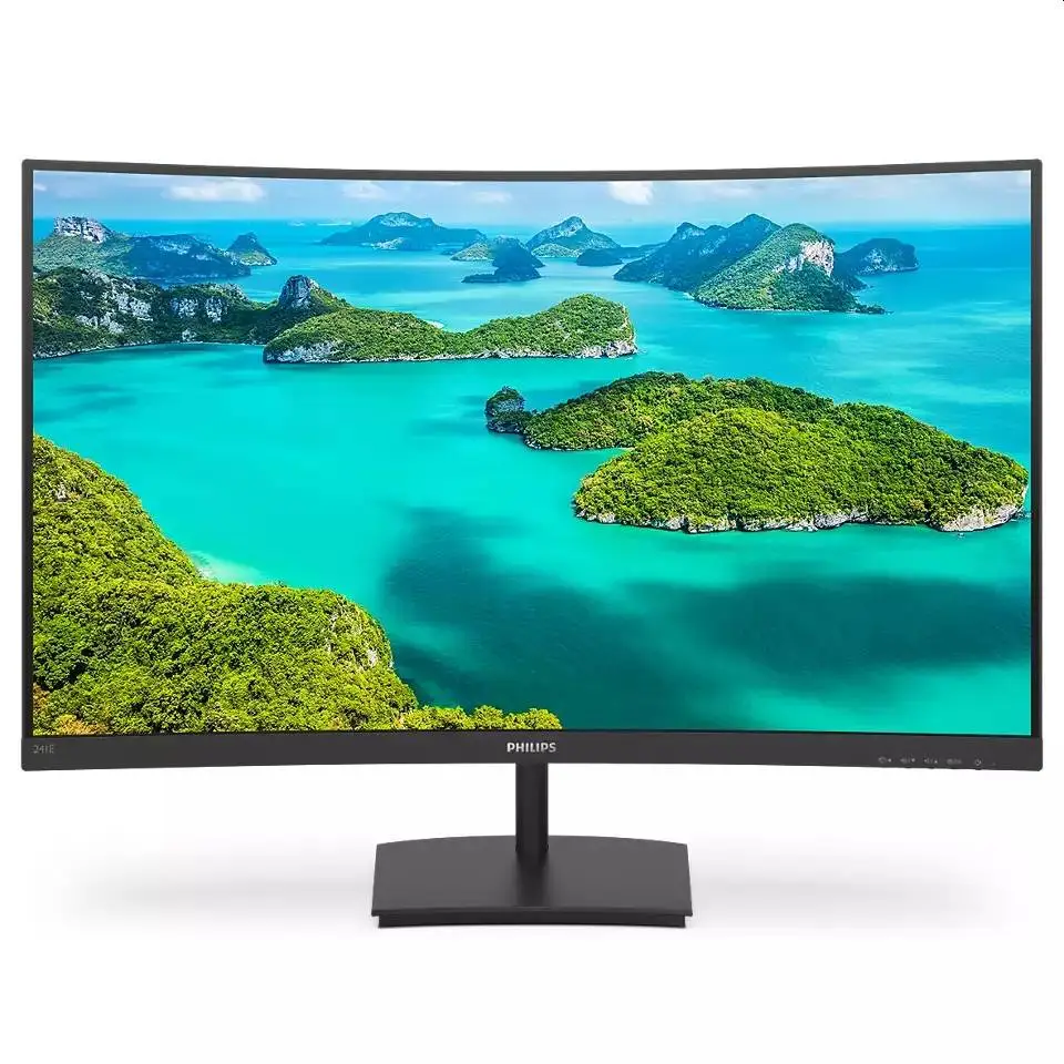 Монитор Philips 241E1SCA, 23.6" Curved 1500R VA WLED, 1920x1080@75Hz, 4ms GTG, 250cd/m2, 3000:1, Mega Infinity DCR, FreeSync/Adaptive Sync, FlickerFree, Low Blue Mode, 3Wx2, Tilt, D-SUB, HDMI