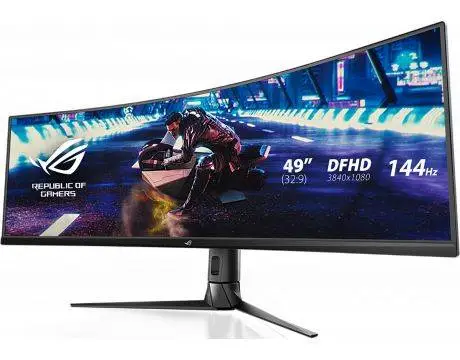 Геймърски монитор ASUS ROG STRIX XG49VQ, 49", 3840 x 1080, VA, 144Hz, 4ms, 1800R - (90LM04H0-B01170)