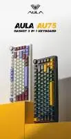 Геймърска механична клавиатура Aula Wireless Gaming Mechanical Keyboard AU75 - Bloomfield Switch [Linear] (English US), Turmeric yellow