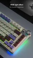 Геймърска механична клавиатура Aula Wireless Gaming Mechanical Keyboard AU75 - Bloomfield Switch [Linear] (English US), Turmeric yellow
