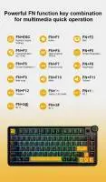 Геймърска механична клавиатура Aula Wireless Gaming Mechanical Keyboard AU75 - Bloomfield Switch [Linear] (English US), Turmeric yellow