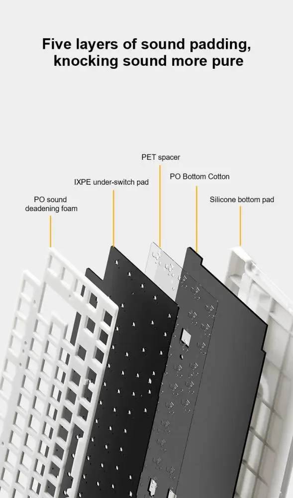 Геймърска механична клавиатура Aula Wireless Gaming Mechanical Keyboard AU75 - Bloomfield Switch [Linear] (English US), Beige