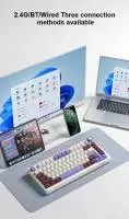Геймърска механична клавиатура Aula Wireless Gaming Mechanical Keyboard AU75 - Bloomfield Switch [Linear] (English US), Beige
