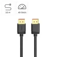 HAMA Кабел DisplayPort, DP 2.1, Ultra-HD 8K, 40 Gbit/s, 2 м
