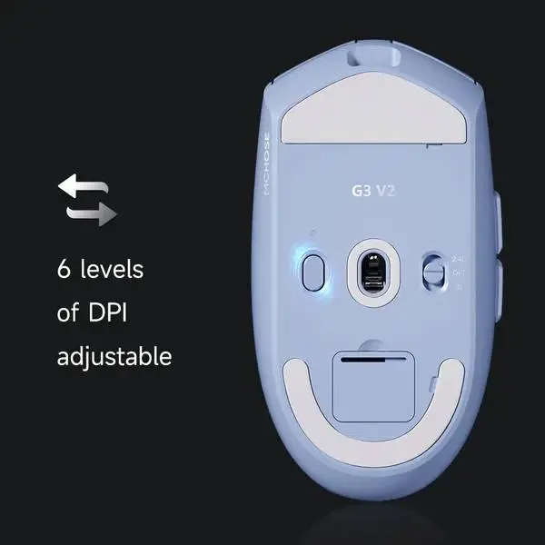MCHOSE професионална геймърска мишка G3 V2 White - Wireless Gaming Mouse - 1K, Omron Mechanical