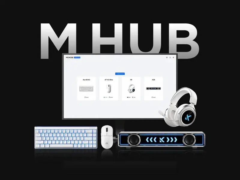 MCHOSE професионална геймърска мишка A7 V2 Ultra Black - Wireless Gaming Mouse - Dual 8K, Omron Mechanical