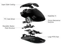 MCHOSE професионална геймърска мишка A7 V2 Ultra Black - Wireless Gaming Mouse - Dual 8K, Omron Mechanical