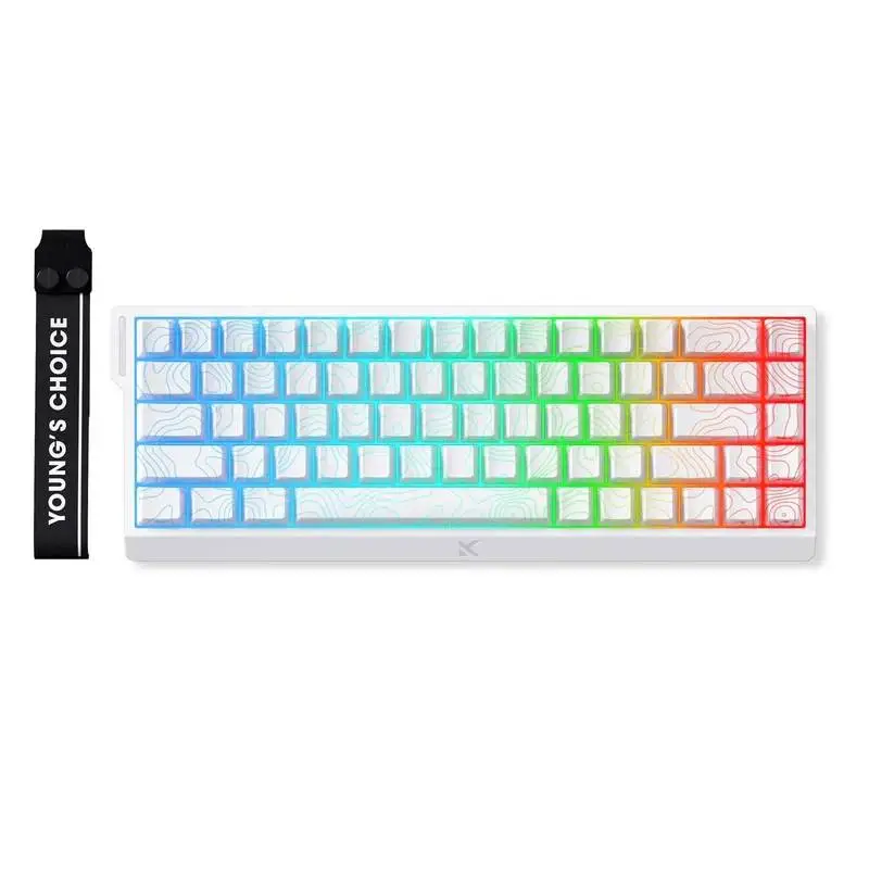 MCHOSE геймърска механична клавиатура Gaming Mechanical Keyboard Ace 68 - 8K, Ice Rhino Magnetic Switch [Linear] (English US), White