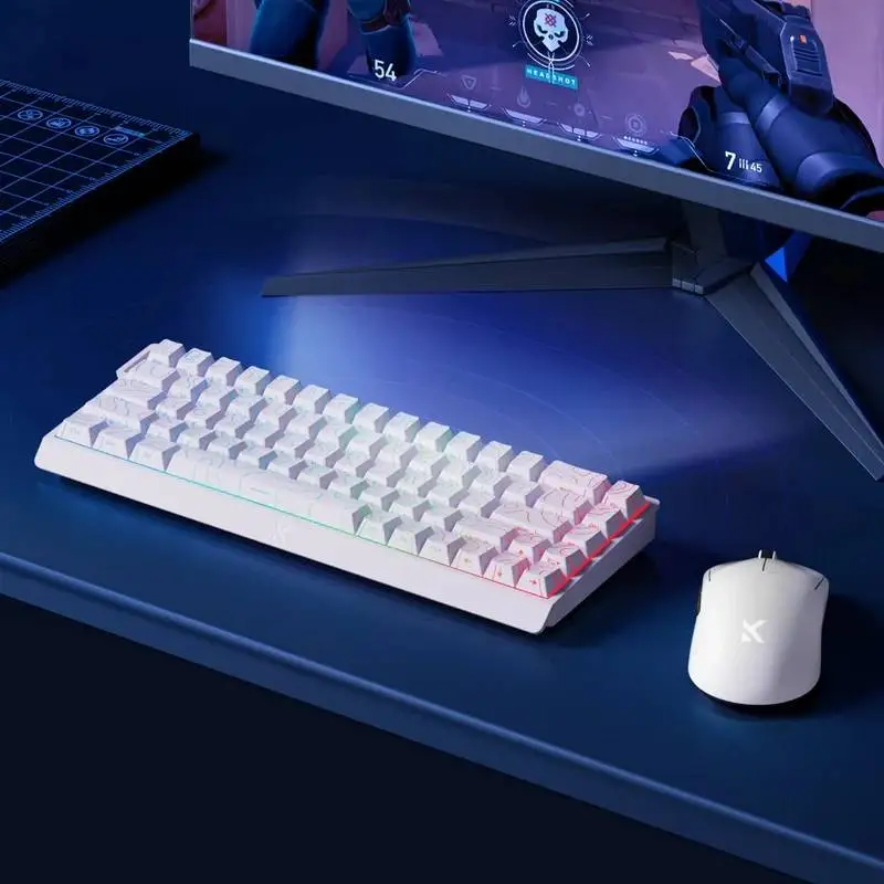 MCHOSE геймърска механична клавиатура Gaming Mechanical Keyboard Ace 68 - 8K, Ice Rhino Magnetic Switch [Linear] (English US), White