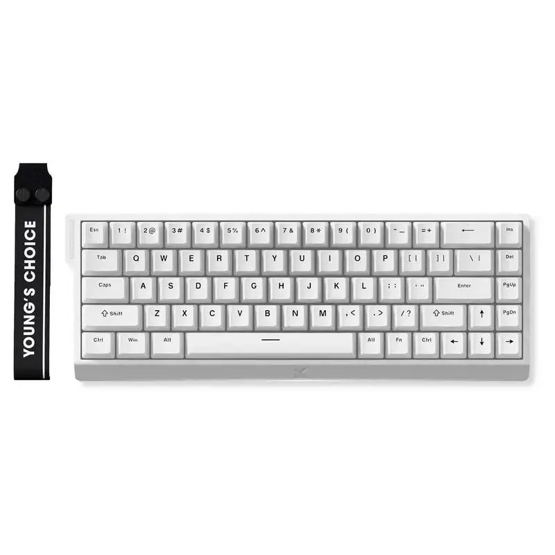 MCHOSE геймърска механична клавиатура Gaming Mechanical Keyboard Ace 68 - 8K, Ice Blue Magnetic Switch [Linear] (English US), White