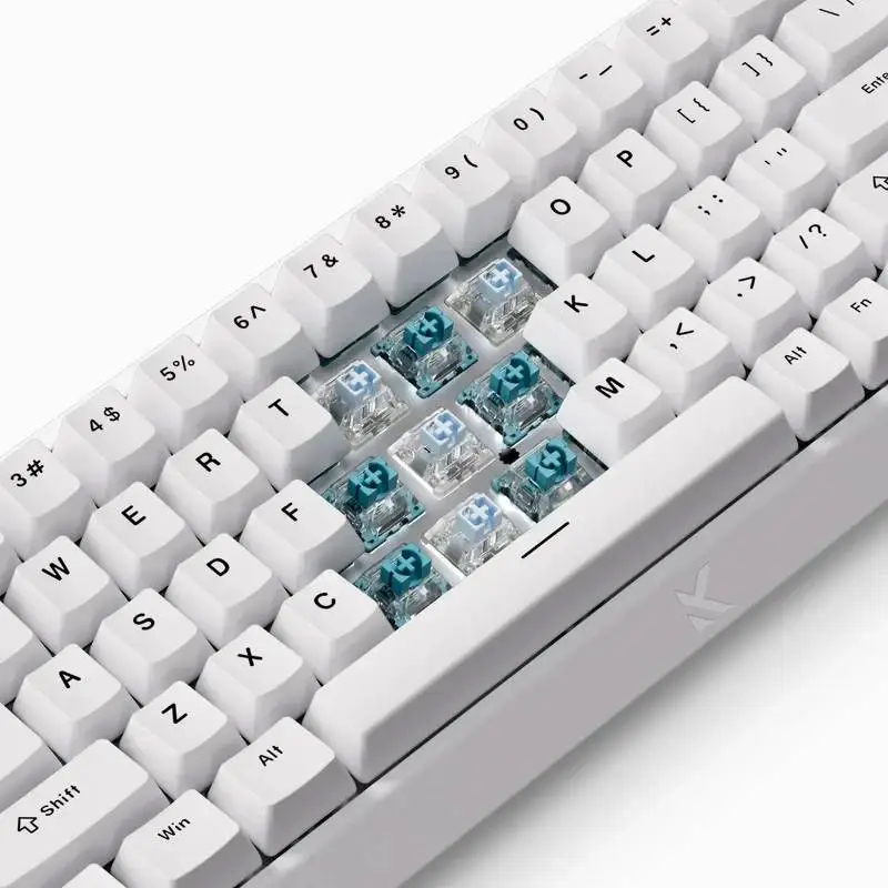 MCHOSE геймърска механична клавиатура Gaming Mechanical Keyboard Ace 68 - 8K, Ice Blue Magnetic Switch [Linear] (English US), White