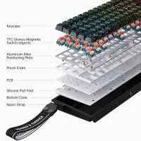 MCHOSE геймърска механична клавиатура Gaming Mechanical Keyboard Ace 68 - 8K, Ice Blue Magnetic Switch [Linear] (English US), White