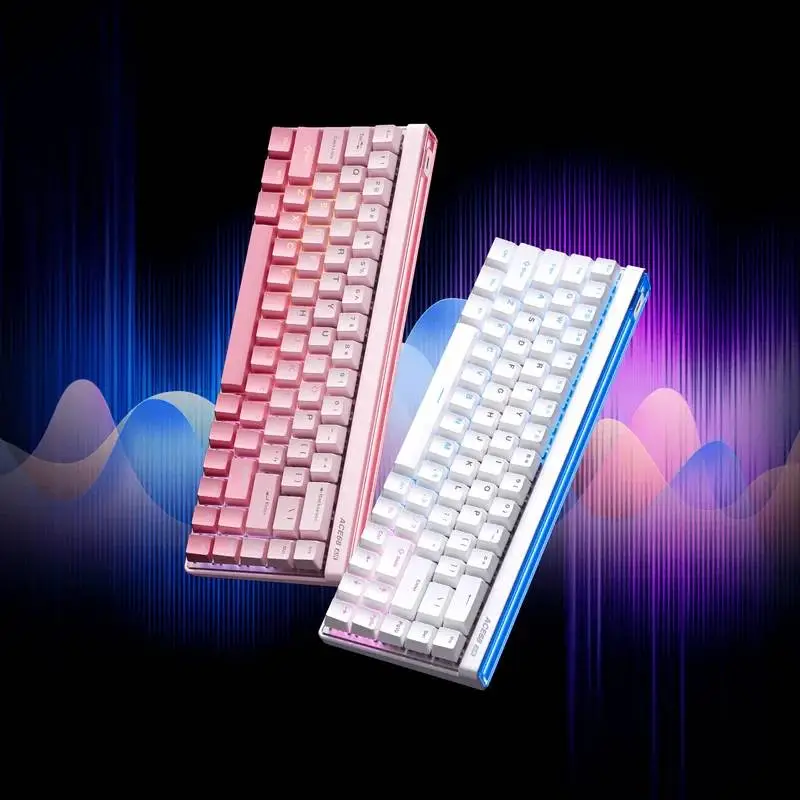 MCHOSE геймърска механична клавиатура Gaming Mechanical Keyboard Ace 68 Air - 8K, Mount Tai Magnetic Switch GT [Tactile] (English US), White